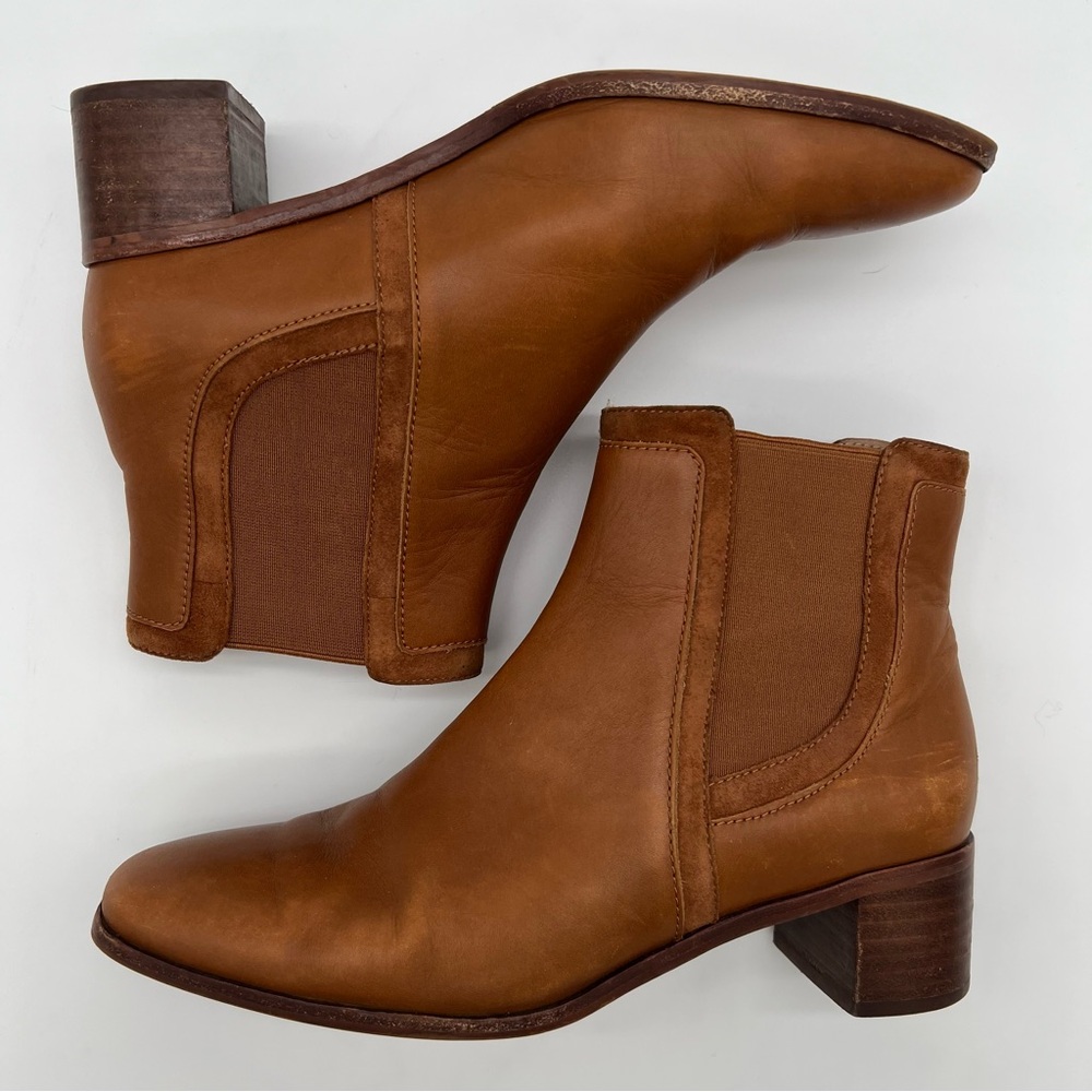 Madewell Leather Heeled Ankle “Brynn” Boots Size 8
